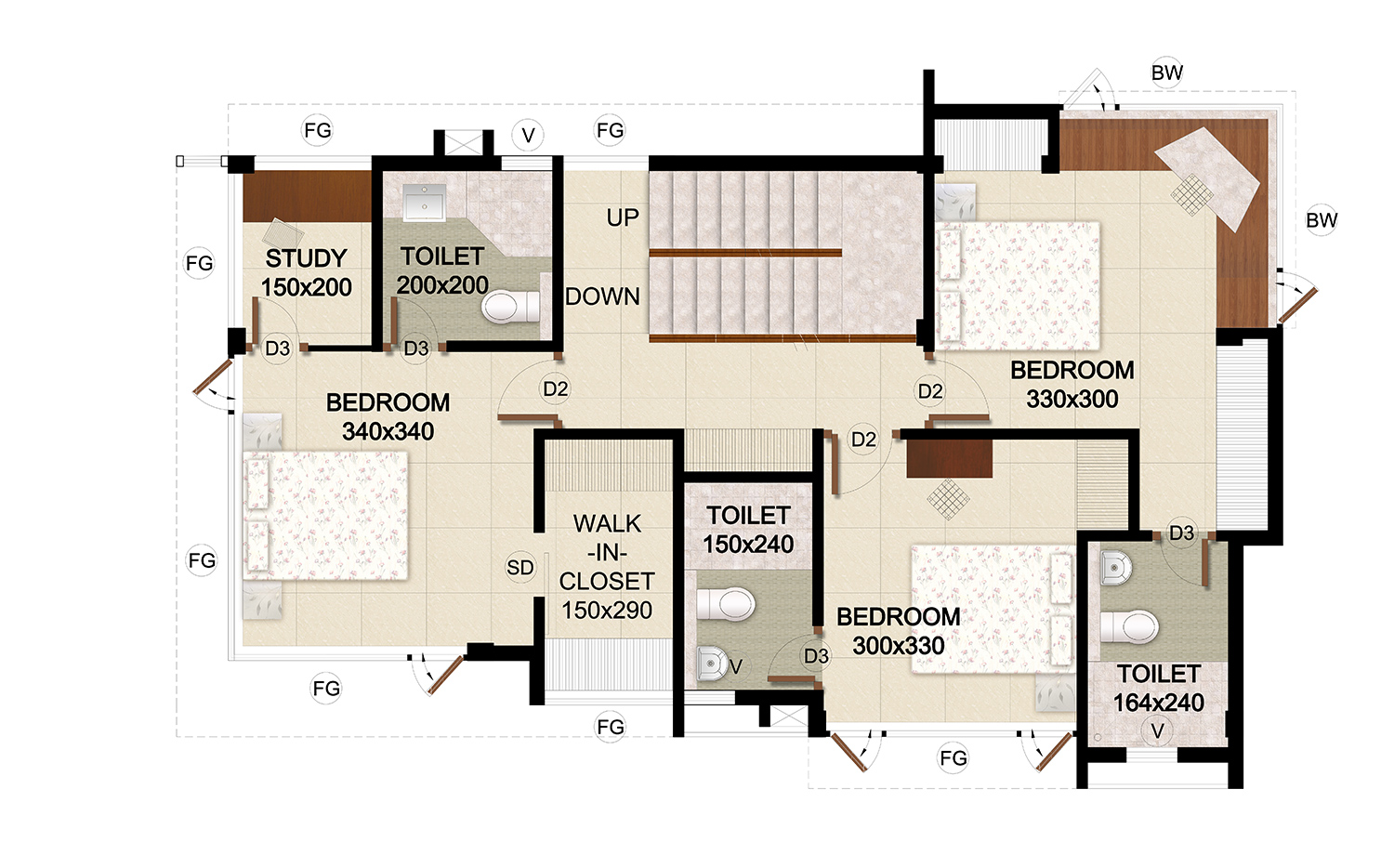 ClaySys Heights Villa Kakkanad - Floor Plan - First Floor